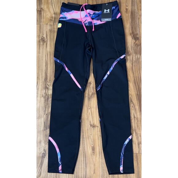 Under Armour Run Anywhere Ankle High Rise Tights‎ Black Reflective Small NEW Gym - Picture 5 of 9